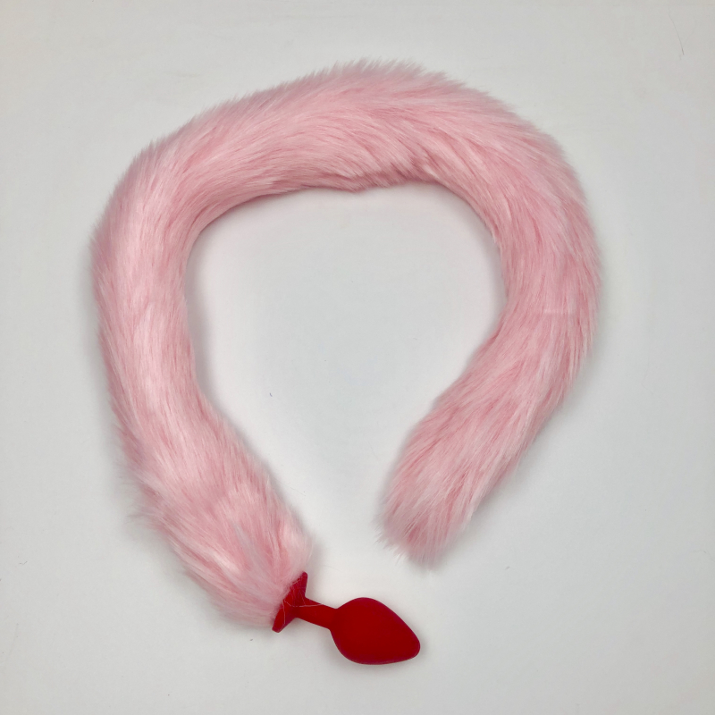 Пробка "Vandersex" красная с супер длинным розовым хвостом, S 